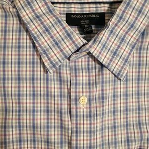 Banana Republic Men's Blue Plaid Shirt